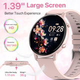 1 x RAW Customer Returns ZKCREATION Smartwatch Women with Telephone Function - Fitness Watch Women with , 1.39 Inch Touchscreen Smart Watch with Blood Oxygen, Sleep Monitor, Pedometer, 100 Sports Modes Sports Watch for Android iOS - RRP €45.18