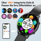 1 x RAW Customer Returns Smartwatch for men and women with telephone function, 1.4 inch touchscreen fitness watch with heart rate monitor, sleep monitor, pedometer over 100 sports modes, IP67 waterproof smartwatch compatible with Android iOS - RRP €59.0