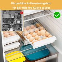 2 x Brand New HZE Egg Container for Refrigerator, Push-Pull Egg Storage, Double-Tier Refrigerator Organizer Eggs, 32 Grid Egg Organizer Refrigerator, White Kitchen Refrigerator Egg Organizer - RRP €39.98