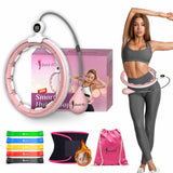 1 x RAW Customer Returns Smart Weighted Hula Hoop Tires with Smart Counter, Resistance Bands, Sweat Waist Trainer Belt, Gym Bag 16 Detachable Knots - 4in1 Fitness Set for Weight Loss - RRP €39.99