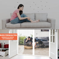 1 x RAW Customer Returns DIKER Fly Screen Magnetic Door, 100 x 200 cm Fly Curtain, Magnetic Balcony Door, No Drilling, Insect Protection Curtain, Mosquito Net Door, Fly Doors for Living Room, Patio Door White  - RRP €21.99