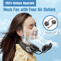 1 x RAW Customer Returns testyu Neck Fan with Cooling USB 9000mAh, Portable Fan Rechargeable, Quiet Battery Fan Mini USB Portable Neck Fan with 2 Removable USB Fans - RRP €40.33