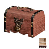 1 x RAW Customer Returns Vintage wooden treasure chest money box with key Small treasure chests with lock, chest for storage and decoration for children s birthday treasure hunt - RRP €11.09