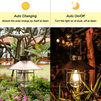 1 x RAW Customer Returns LED Solar Lantern for Outdoor Vintage Metal Solar Lamps for Outdoor Hanging Outdoor Waterproof Solar Hanging Lamps Garden Lights for Garden Yard Patio Pathway Tree Decor 1 Pack Bronze  - RRP €28.99