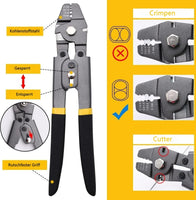 1 x RAW Customer Returns MUSLONG wire rope crimping pliers set, steel rope pressing pliers 50M 1.5mm stainless steel wire rope with 200 aluminum clamping sleeves and 50 thimbles for railings, decoration, picture hanging - RRP €30.24