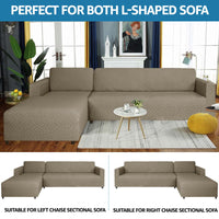 1 x RAW Customer Returns Ystyle couch cover L shape stretch, sofa cover corner sofa L shape, universal sofa cover corner sofa, couch cover L shape sofa protector slipcover 2 seater 3 seater, khaki  - RRP €55.9