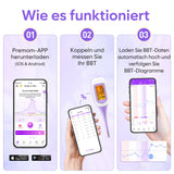 1 x RAW Customer Returns Easy Home Basal Thermometer Fertility Thermometer for Cycle Control and Ovulation Tracking with Premom APP, Digital Thermometer with Blue Backlight LCD Display Bluetooth Purple  - RRP €36.14