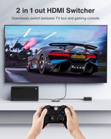 1 x RAW Customer Returns HDMI Switch 4K 120Hz, iVANKY 8K HDMI 2.1 Switch with remote control, HDMI Splitter 2 In 1 Out or 1 In 2 Out, HDMI Splitter 8K Supports Dolby Vision, 3D and HDCP 2.3 for TV PS5 Xbox Monitor - RRP €20.16