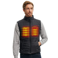 1 x RAW Customer Returns CONQUECO Men s Heated Vest Quilted Vest Winter with Battery and Charger for Outdoor Motorsport Skiing Daily Wear, Black, XXL - RRP €99.24