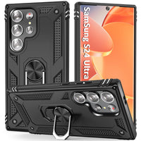 1 x RAW Customer Returns KETGII Cover for Samsung Galaxy S24 Ultra Armor Case, Shockproof Military Grade 360 Ring Support TPU Bumper Cases for Samsung Galaxy S24 Ultra, Black - RRP €20.4