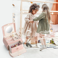 1 x RAW Customer Returns Vlando Music Box Ballerina Jewelery Box, Lockable Jewelery Box Girls PU Leather with Drawers, Children s Jewelery Box, Jewelery Box with Canon Melody, Children s Day Gifts for Girls - RRP €29.99