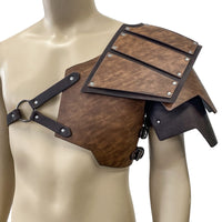 1 x RAW Customer Returns HiiFeuer Viking Faux Leather Single Shoulder Guard, Retro Medieval Knight Shoulder Protector for LARP Cosplay Brown  - RRP €81.58