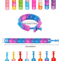 1 x Brand New JKDHJK Pack of 16 Pop Bubble Fidget Bracelet, Stress Relief Bracelet Fidget Toys, Silicone Rainbow Baby Sensory Toy Gifts for Children and Adults Stress Relief Anti-Anxiety Multicolored  - RRP €11.89