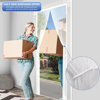 1 x RAW Customer Returns Fly screen door magnet 110x190CM white, insect protection balcony door fly curtain without drilling, easy adhesive installation, applicable to living room, patio door, bedroom, automatic closing - RRP €21.6