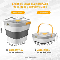 1 x RAW Customer Returns OBOVO Pet Food Storage Container 20 L for 7.5 kg, Flip-Up Lid, Airtight, Transparent, Shovel and Wheels, for Dog and Cat Food - Air Tight Food Container ATS - RRP €28.55