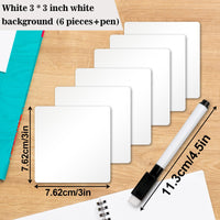 1 x Brand New Dimeho 6 Pack Dry Erase Sticky Notes 3 x 3 Reusable Whiteboard Stickers Washable Mini Label Squares for All Smooth Surfaces Removable Sticky Notes with Marker - RRP €20.4