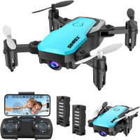 1 x RAW Customer Returns SIMREX X300C Mini Drone with Camera 720P HD FPV, RC Quadcopter Foldable, Altitude Hold, 3D Flip, Headless Mode, Gravity Control and 2 Batteries, Gifts for Kids, Adults, Beginners, Blue - RRP €59.99