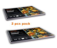 1 x RAW Customer Returns Artme A4 Acrylic Paper x 12 Sheets - 2PK - 400gsm Acrylic Block Extra Heavy Cold Pressed Acid Free Wet Dry Medium - High Quality Drawing Pad Acrylic Gouache Painting 2 Packs  - RRP €11.99