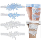 5 x Brand New FAMCUCHE Pack of 4 Blue Wedding Garters, Lace Wedding Garters, Adjustable Bridal Garters, White Blue Wedding Garters, Garter Belt for Brides, Women, Wedding Bridal Accessories - RRP €138.0