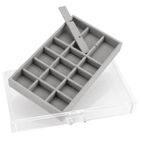 1 x RAW Customer Returns ZEONHEI 1Pcs Clear Acrylic Jewelry Box, 5 Drawers Clear Adjustable Velvet Jewelry Box for Earrings Necklace Bracelet Jewelry Display 9.5 x 6.5 x 6.5  - RRP €33.58