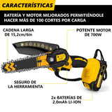 1 x RAW Customer Returns Mini Battery Chainsaw, 6 Inch 15.2 cm Portable Electric Chainsaw, x2 Batteries x2 Chain Glasses and Gloves, Handheld Cordless Battery Electric Saw Cut Wood Prune Branches Garden - RRP €86.89