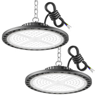 1 x RAW Customer Returns YIQIBRO LED UFO industrial lighting 100W LED high bay lighting 2 pieces - 15000LM LED high bay spotlight with 11.8in metal chain, driver, 6500K IP65 LED UFO for workshop warehouse factories - RRP €52.99