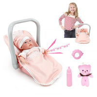 2 x Brand New KalaDuck Baby Doll Set with Bed, 12 Soft-Body Newborn Baby Doll with Function and Doll Accessories, Lifelike Baby Doll Toy Gift for Kids Pink  - RRP €71.28