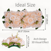 2 x Brand New Inweder Champagne Roses Artificial Flowers for Decoration 2Pcs Flower Panels for Table Decorative Flower Arrangements with Plastic Base Silk Flowers for Wedding Reception Table Runner Home Decoration - RRP €80.6