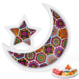 8 x Brand New Wooden Eid Mubarak Dessert Tray, Ramadan Wooden Tray, Eid Mubarak Plate Wooden Tray, Eid Mubarak Party Serving Display Holder for Eid Ramadan Islamic Celebrations D  - RRP €80.56