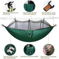 1 x RAW Customer Returns NatureFun Ultralight Mosquito Net Camping Hammock 300 X 200 cm 300kg load capacity, Breathable, quick-drying parachute nylon Included 2 x premium snap hooks 4 x nylon slings - RRP €29.99