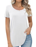 1 x RAW Customer Returns Beluring women s t-shirt round neck long shirt short sleeve tops shirt white XL - RRP €22.99