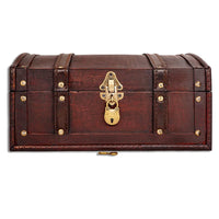 1 x RAW Customer Returns Brynnberg Treasure Chest 30x20x15cm - Large Flat Treasure Chest, Brown Decorated with Rivets and Leather Straps, with Lid, with Lock, Lockable Pirate Chest, Wooden Storage Box Flanders  - RRP €35.2