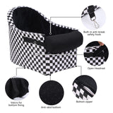 1 x Brand New HIFUAR Pet Car Booster Seat, Small Dogs Armrest Booster Seat for Car Center Console Dog Seat Black and White Grid  - RRP €29.99