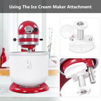 1 x RAW Customer Returns Gdrtwwh Ice Cream Maker Attachment for Kitchenaid Stand Mixer, Ice Cream Maker and Sorbet Gelato Maker, Fits Kitchenaid 4.3L and 4.8L Bowl Lifter Dishwasher Safe  - RRP €85.07