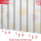 1 x Brand New Ttincceer Christmas Snowflake Shower Curtain 180x180cm Abstract Snowflake Christmas Ball Pattern Bath Curtain Merry Christmas New Year Bathroom Curtain Waterproof Bathtub Curtain - RRP €19.2