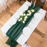 1 x RAW Customer Returns CHUQING table runner chiffon, dark green, in green, table runner, table decoration wedding, 70 x 400 cm - RRP €23.18