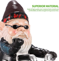 1 x RAW Customer Returns Garden gnome motorcycle gnomes, 13.3cm x 13cm statue waterproof sun protection garden decoration for the garden, decoration for the terrace, decoration for the balcony - RRP €18.14