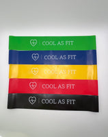 22 x Brand New Cool As Fit Set of 5 Elastic Muscle Bands with Bag Latex Fitness Elastic Bands Elastic Muscle Bands for Fitness Yoga Pilates - RRP €174.46