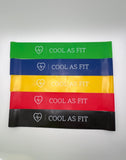 22 x Brand New Cool As Fit Set of 5 Elastic Muscle Bands with Bag Latex Fitness Elastic Bands Elastic Muscle Bands for Fitness Yoga Pilates - RRP €174.46