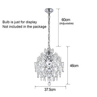 1 x RAW Customer Returns A1A9 Modern Crystal Chandelier Light, 3 Light Crystal Raindrop Lampshades Ceiling Light, Chrome Hanging Lamps for Dining Room Bedroom Living Room Entrance - RRP €110.92