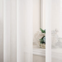 1 x RAW Customer Returns MIULEE Set of 2 Voile Curtain Sheer Linen Curtain with Eyelets Transparent Linen Look Curtain Eyelet Curtain Living Room Window Curtain Translucent Decorative Curtain Bedroom 140 x 225 cm W x H White - RRP €25.28