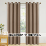 1 x RAW Customer Returns PONY DANCE Blackout curtains, thermal curtain, children s room curtains, opaque children s curtains, bedroom, eyelet curtain, set of 2, H 228 x W 117 cm, cappuccino - RRP €37.36