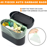 2 x RAW Customer Returns Einesin Car Trash Can with Lid Portable Waterproof Mini Portable Waterproof Car Trash Can Suitable for All Vehicles,Two Small Garbage Bags Black Black Black, 1  - RRP €25.98