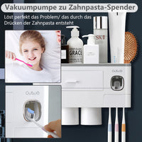 1 x RAW Customer Returns LAIWOO Toothbrush Holder Wall, Toothpaste Dispenser Machine Toothbrush Holder No Drilling for Children Adults, with 6 Toothbrush Slots and 3 Magnetic Cups, Cosmetic Organizer Drawer - RRP €26.54