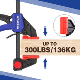 1 x RAW Customer Returns WORKPRO 2 Piece Professional Carpenter Clamps, 150mm Wood Clamp Set, 136kg Clamping Force, Quick Release for Tightening and Lengthening, One-Handed Wood Fixing - RRP €34.55