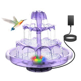 1 x RAW Customer Returns SZMP 2023 NEW DIY fountain, bird bath sets with 12 colorful LED fountains, 3-stage bird feeders for outdoors, 32.8ft, bird bath and DIY solar fountain removable and suitable for bird bath, garden - RRP €20.9