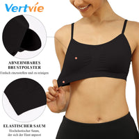 1 x RAW Customer Returns Vertvie Womens Stretch Thin No Wire Push up Yoga Sports Bra Top Set for Fitness Training Padding 2 3 Pack Size XL Labels 2XL, 3 Black  - RRP €27.22