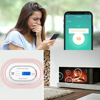 1 x RAW Customer Returns XINDUM 10 Year Carbon Monoxide Detector, Smart Carbon Monoxide Alarm with APP, 2.4GHz WiFi, EN50291 CO Detector, LCD Display, 85 dB Audible Alarm, White - RRP €39.99