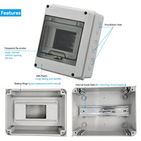 1 x RAW Customer Returns IP65 Outdoor Waterproof Electrical Box, 5 Modules, IP65 ABS Plastic Surface, Outdoor Electrical Waterproof Enclosure Box, Control Cabinet, Junction Box - RRP €12.1