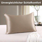 1 x RAW Customer Returns Set of 2 silk pillowcases 40x80, Ravmix pillowcases made of silk, for hair and skin, with hidden zipper, both sides silk, mulberry silk pillowcase 40x80, 2 pieces, taupe - RRP €40.33